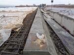 Concrete of guard railings on the  overpass at PK 715+70