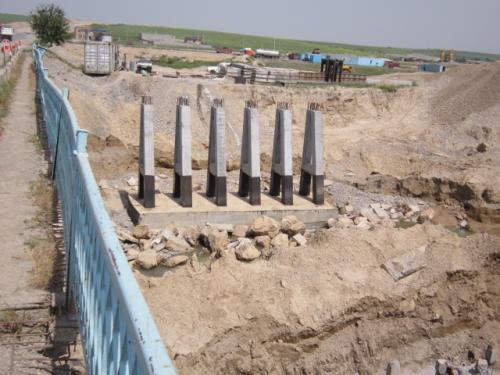 Abutment assembly on bridge km 669+680 №10