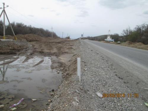 Km 593, PK 394. Subgrade and road pavement works are not executed