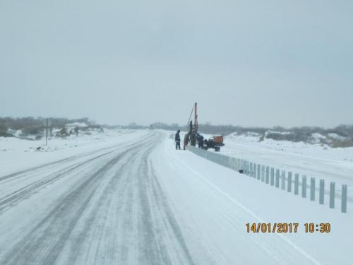 Construction of guardrail PK 782+30-785+90