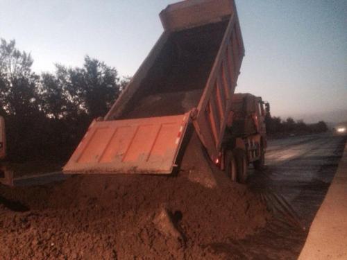 PK 382+60 right side. Pavement construction