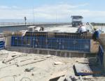 Abutment No. 1. Installation of formwork for backwall