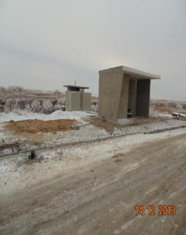 Installation of bus shelter and toilet near the turn to MIS 1795 km 