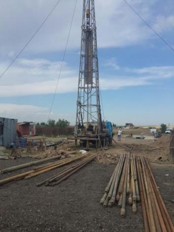 Well drilling for drinking water at the production base km 780