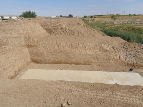 Foundation construction under cattlepass PK 717