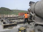 km 652+km653. Laying of concrete on foundation of camping of RMD