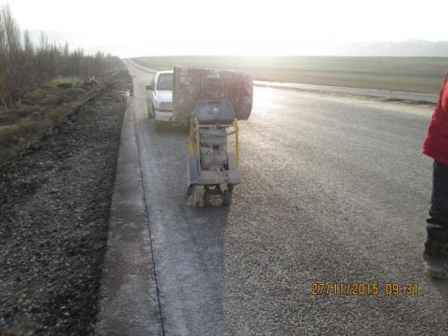 PK 1 – PK 3. Preparation of pavement edges to concrete chutes. Left side.    