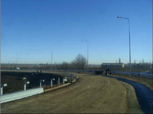 Installation of guardrails on interchange